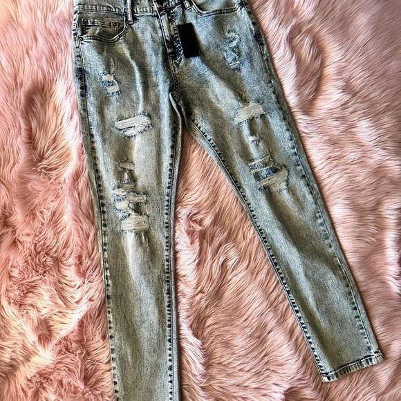 Ed Hardy Ripped Gray Skinny Jeans - Picture 1 of 3